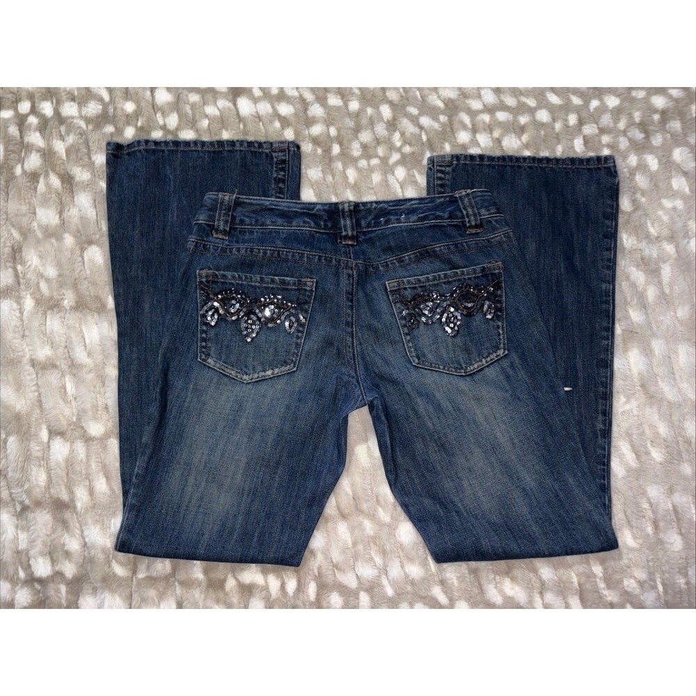 Calvin Klein Choice Y2K 90's 2000's Womens Wide Leg Jeans Size 29 Sequin Pockets